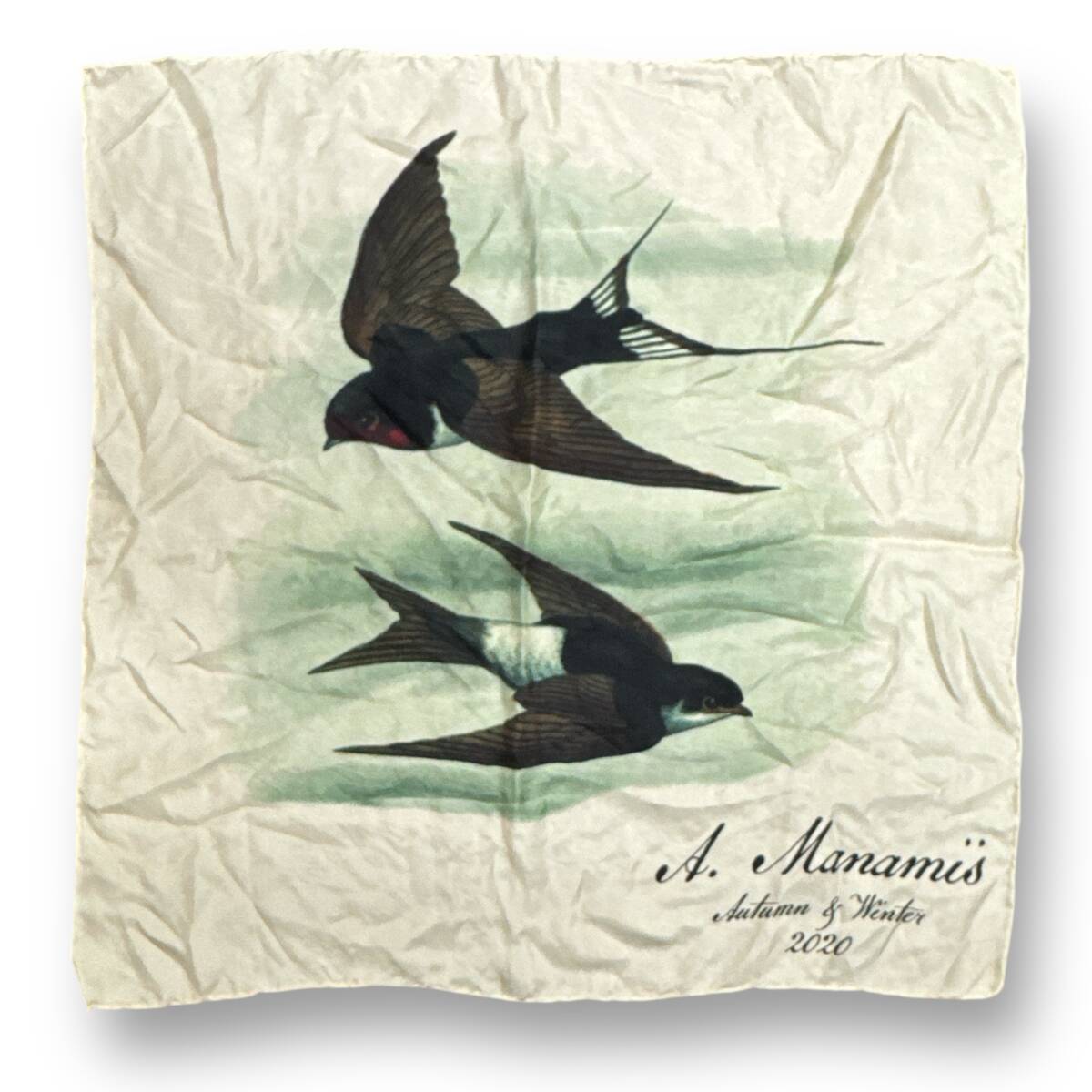 ● Aleksandr Manamis 20AW silk scarf バード柄 シルク スカーフ アレクサンドルマナミス 74260A3