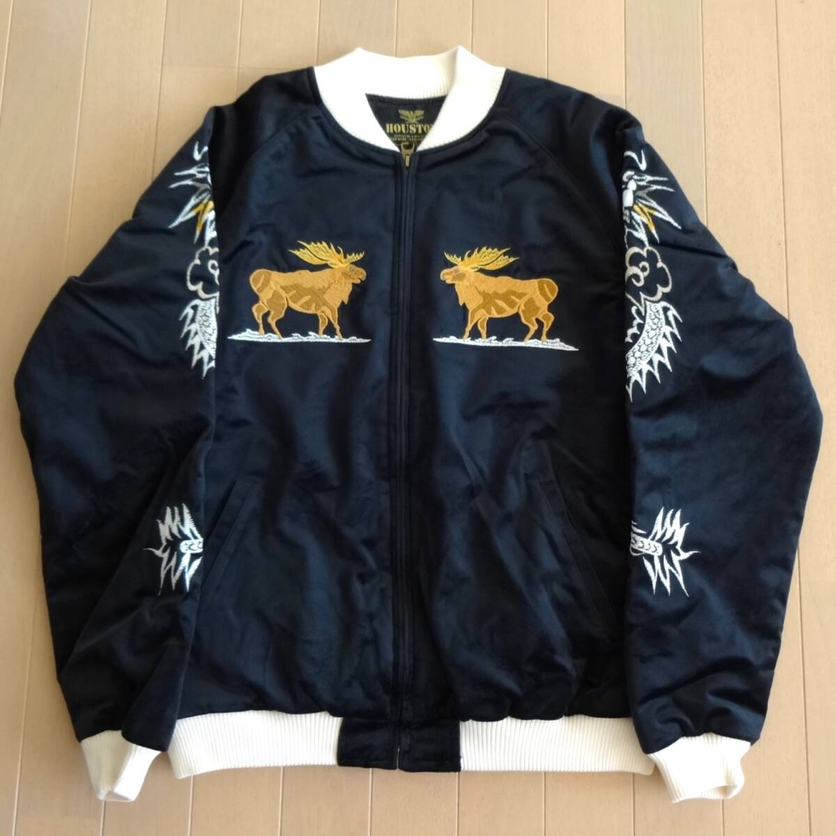 新品タグ付き HOUSTON スカジャン 別珍 黒 M□ヒューストン 新品タグ付き HOUSTON スカジャン 別珍 黒 M□ヒューストン