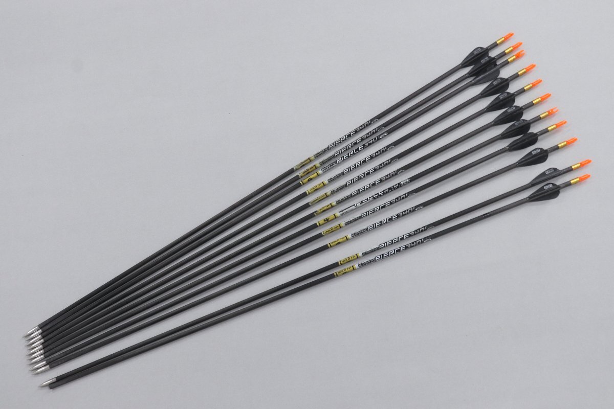 【新作入荷!!】 11本 コンパンドボウ競技矢 Arrow 12-C104Z/1/100 TIP GOLD 340 Tour Pierce Tip Gold アーチェリー