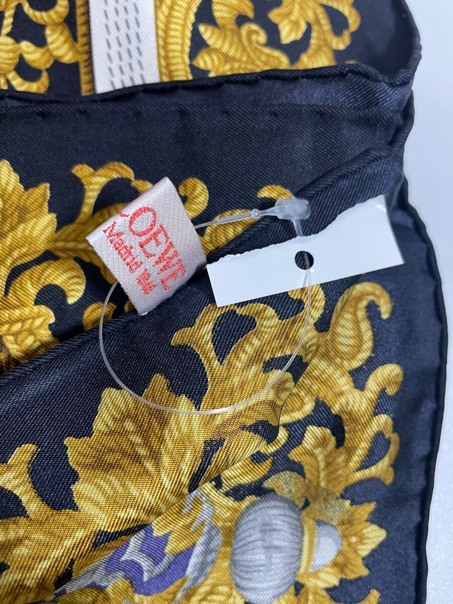 未使用 ■ ロエベ LOEWE シルク バロック柄 シルク スカーフ 大判 箱付き