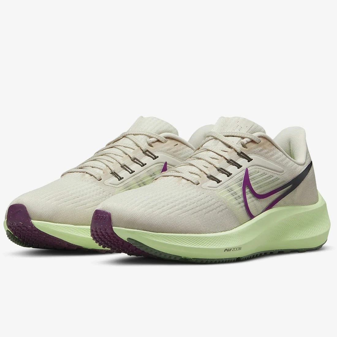 ナイキ 23.5cm ウィメンズ エア ズーム ペガサス 39 ベージュ グリーン NIKE W AIR ZOOM PEGASUS 39 ランニングシューズ