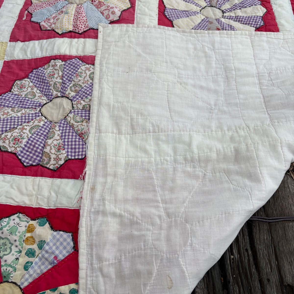 【50％OFF】 USA vintage】feed アンティークキルト quilt antique sack アンティーク雑貨