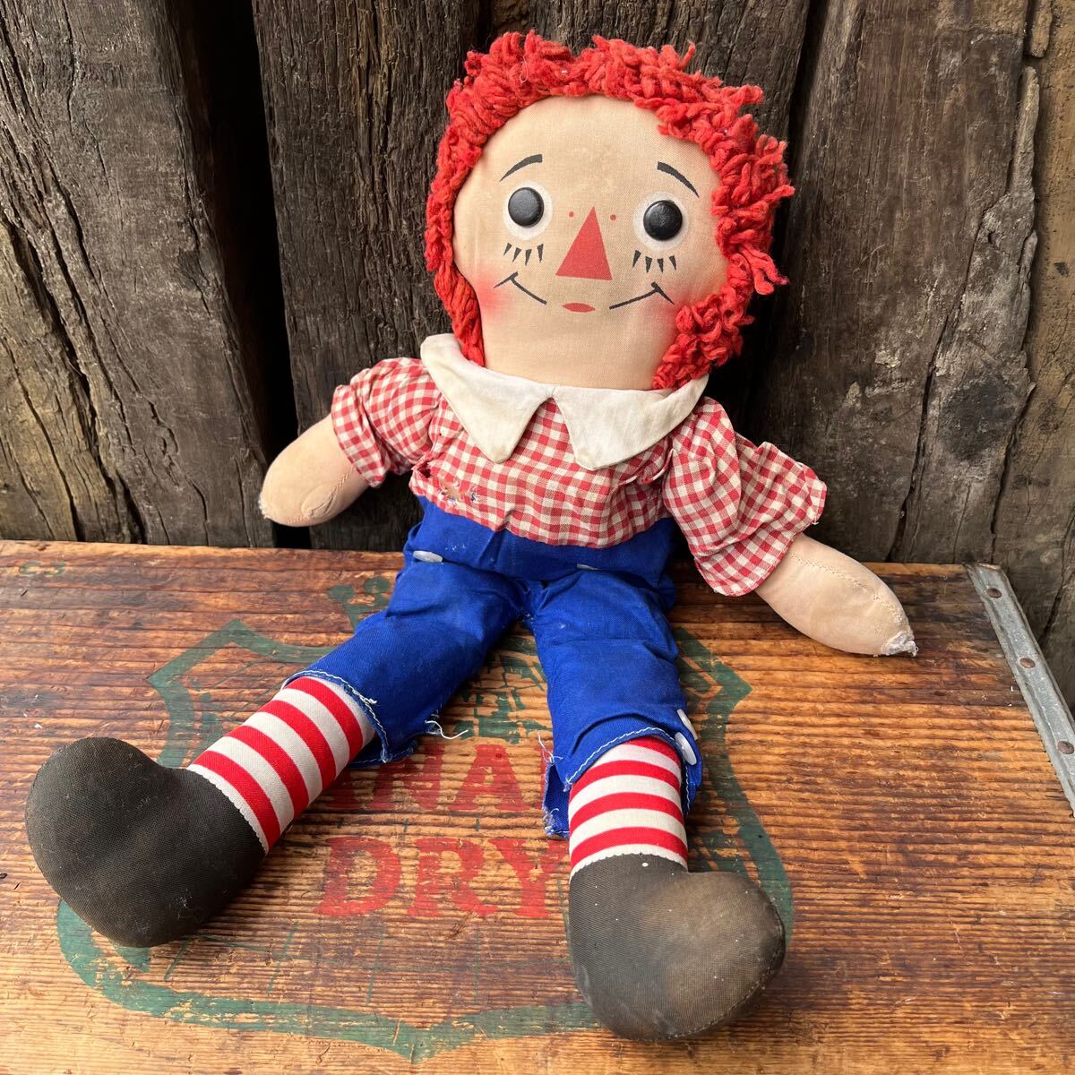 【USA vintage】Raggedy Andy Plush ラガディアンディ　アンとアンディ　人形　ぬいぐるみ　アメリカ　ビンテージ