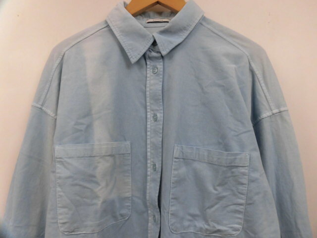 BAYFLOW ベイフロー BW2212NW04 長袖 シャツ 胸ポケット トップス ライトブルー 水色 青 フリーサイズ_画像2