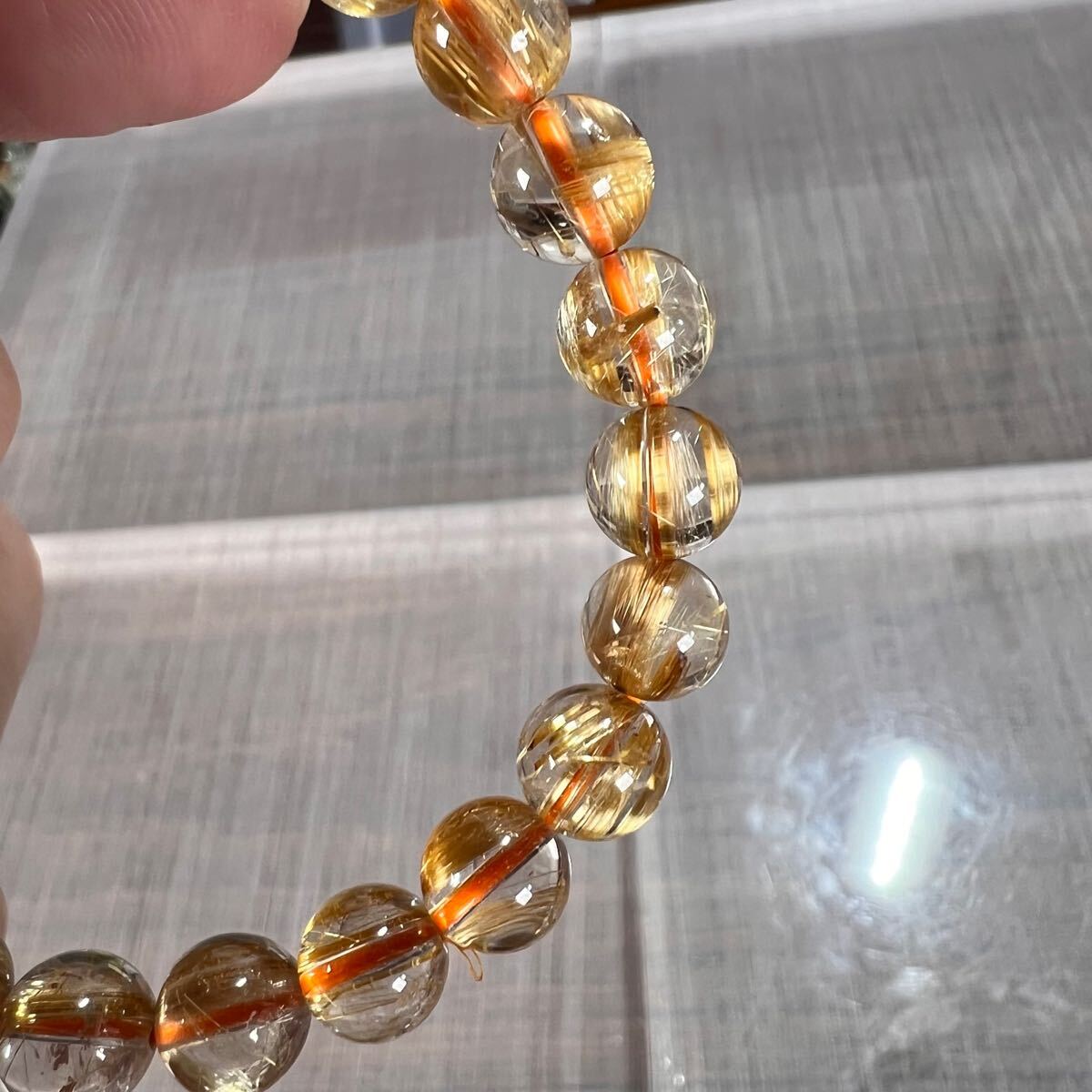 最高品質 タイチン ルチルクォーツ 3連 ブレスレット 一点物 6mm 天然石 最高級 タイチンルチル ブレスレット 3 ルチルクォーツ 金運強