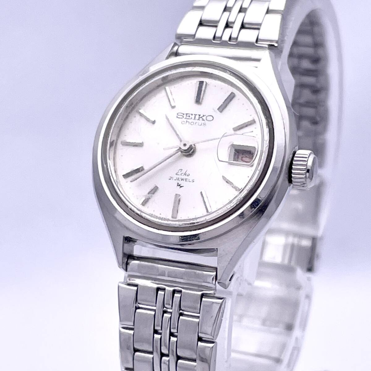 SEIKO セイコー chorus コーラス 2518-0111 腕時計 レディース ウォッチ 手巻き 機械式 デイト 21JEWELS 21石 銀 シルバー P2002
