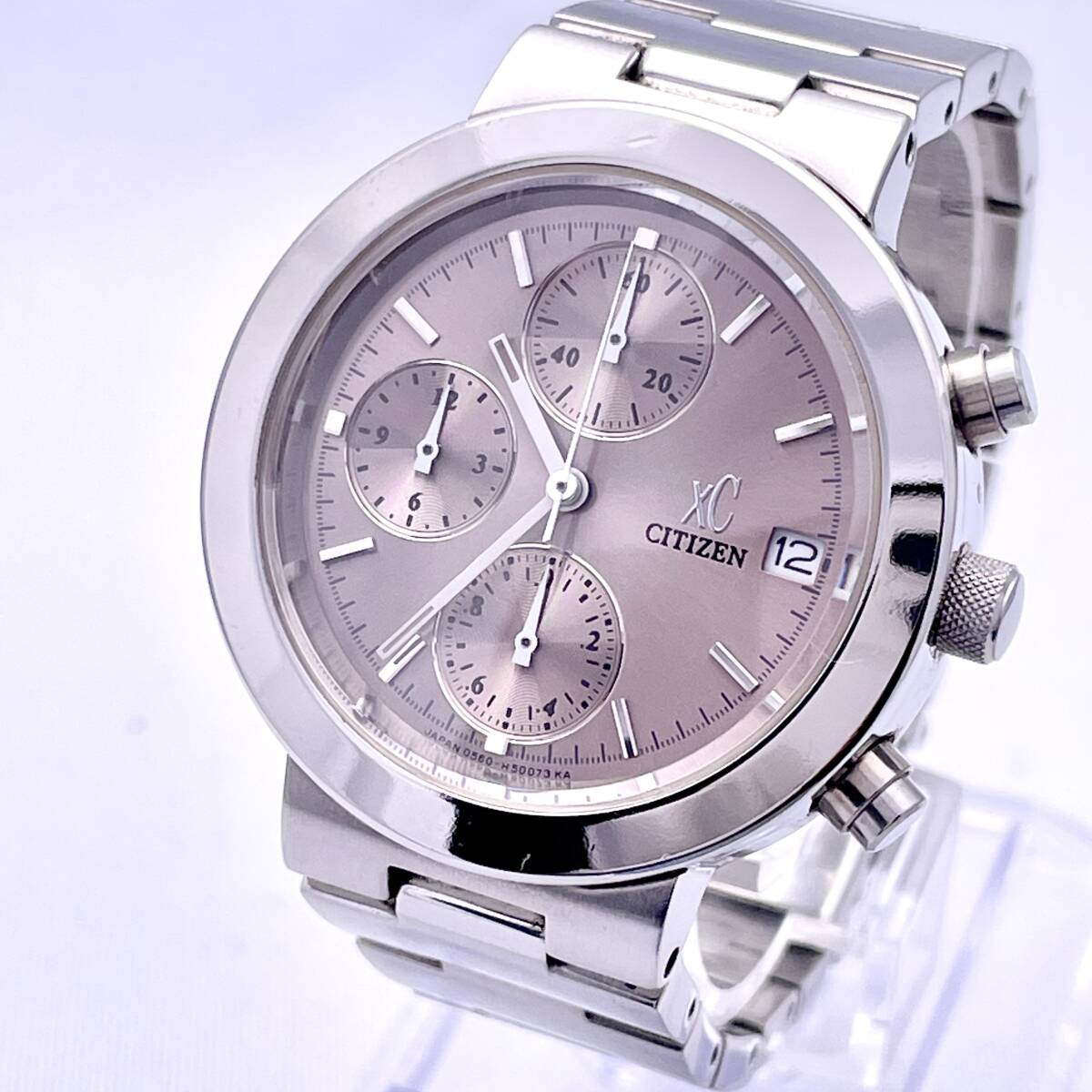 CITIZEN シチズン XC 0560-H25969 腕時計 レディース ウォッチ クォーツ quartz クロノグラフ デイト スモセコ 銀 シルバー P2086