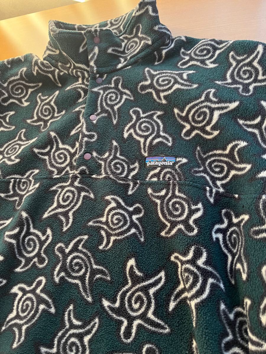 1995年 Canada製 patagonia printed lightweight synchilla snap-T zen turtles hunter Lsize 良好コンディション!!