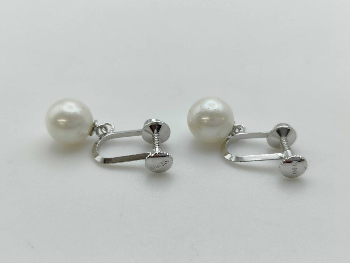 1097-01182　イヤリング　パール直径 約8.0/8.0mm SV 2.7g