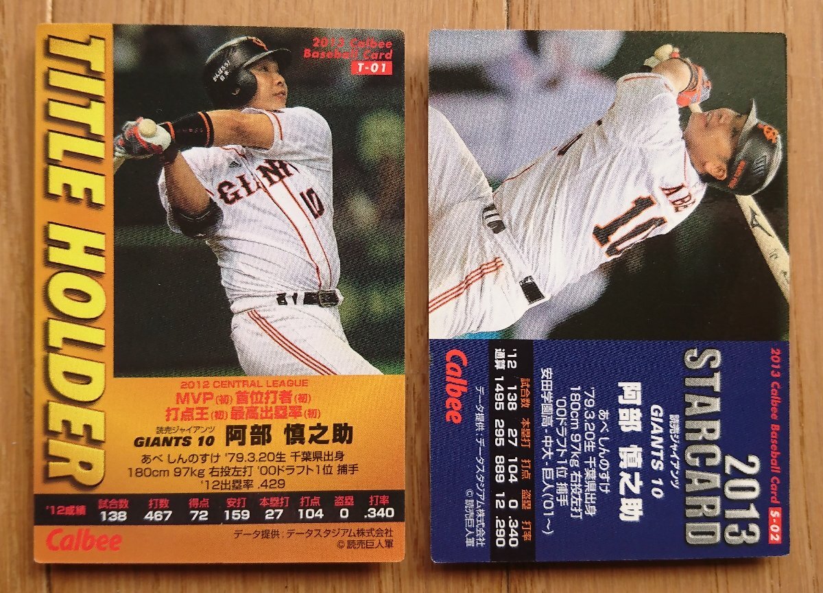 [ карта * Calbee 2013 год ]. часть ...T-01 название держатель /S-02 Star Card итого 2 шт. комплект Yomiuri Giants Calbee Professional Baseball chip s