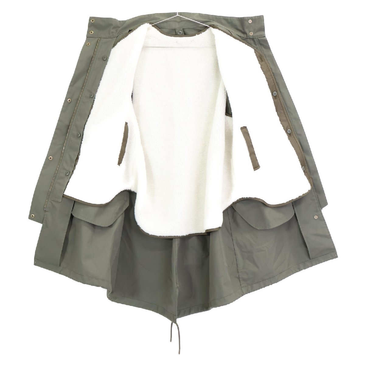 美品/23年製 NIJYUSANKU 23区 CMSWSA0931 4WAY モッズ コート 38 カーキ レディース_画像4