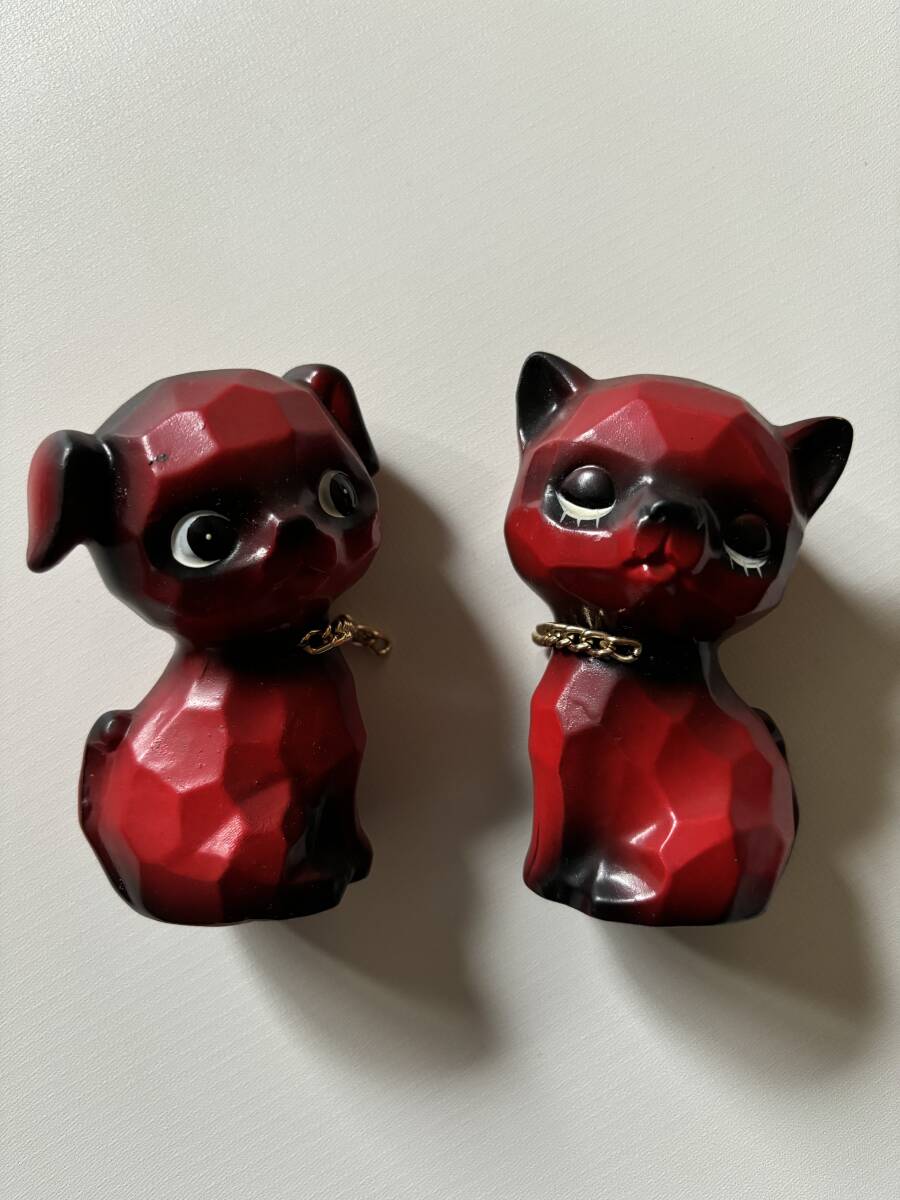 昭和レトロ　木彫り　小物　マスコット　犬　2個セット　置物　癒し_画像1