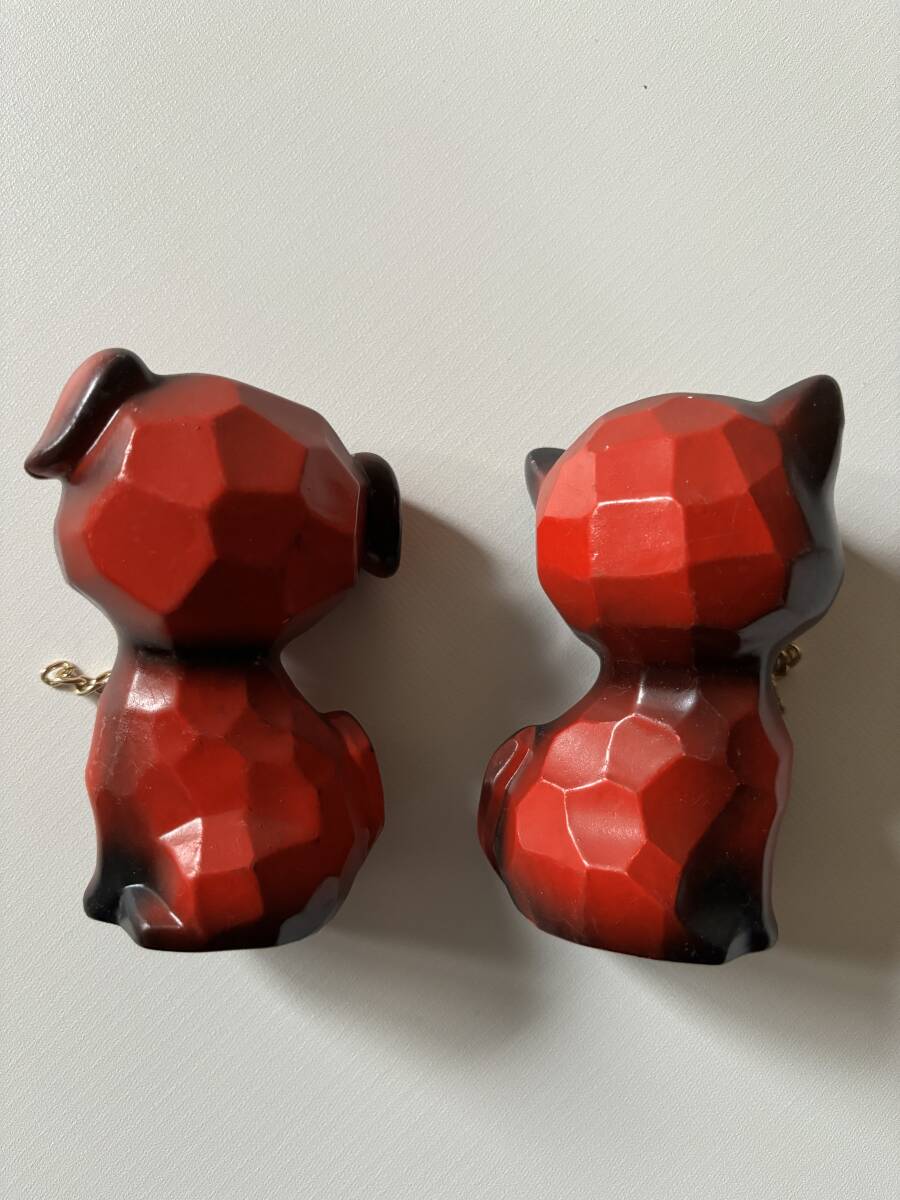昭和レトロ　木彫り　小物　マスコット　犬　2個セット　置物　癒し_画像2