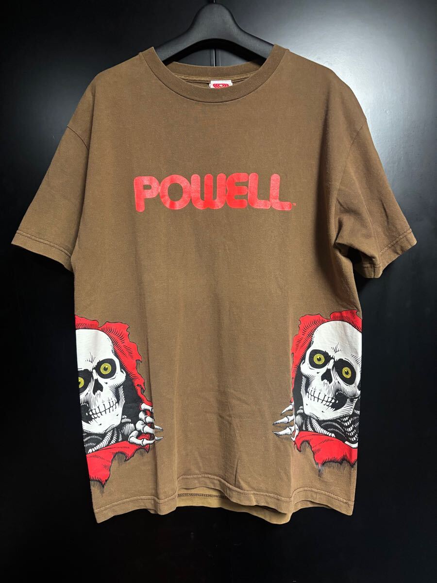 激レア 90'S POWELL PERALTA 覗きらリッパー マルチTシャツ ヴィンテージ サイズL ブラウン USA製 SANTA CRUZ オールドスケート STUSSY