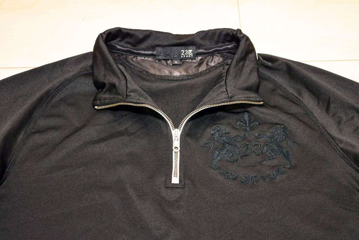 23区 HOMME 23区 オム ポリ ストレッチ 吸水速乾 ハーフジップ 長袖 カットソー L 春秋 (H0041116)