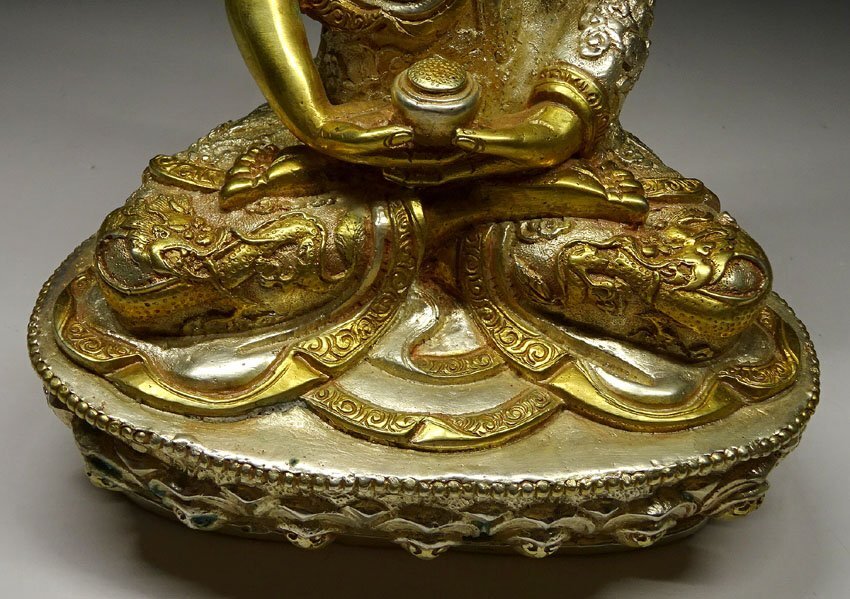 緑屋h2□ 時代物 古銅 釈迦如来像 仏像 高約17.5cm タイ仏像