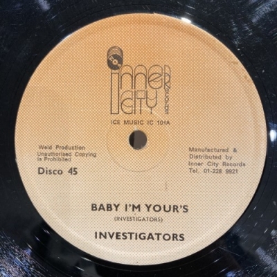 【新宿ALTA】INVESTIGATORS/BABY I'M YOUR'S(IC104)