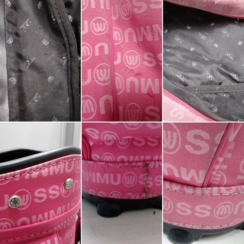 M?U SPORTS MU スポーツ キャディバッグ 0019264 5分割 犬 ピンク系 ゴルフ キャディ バッグ