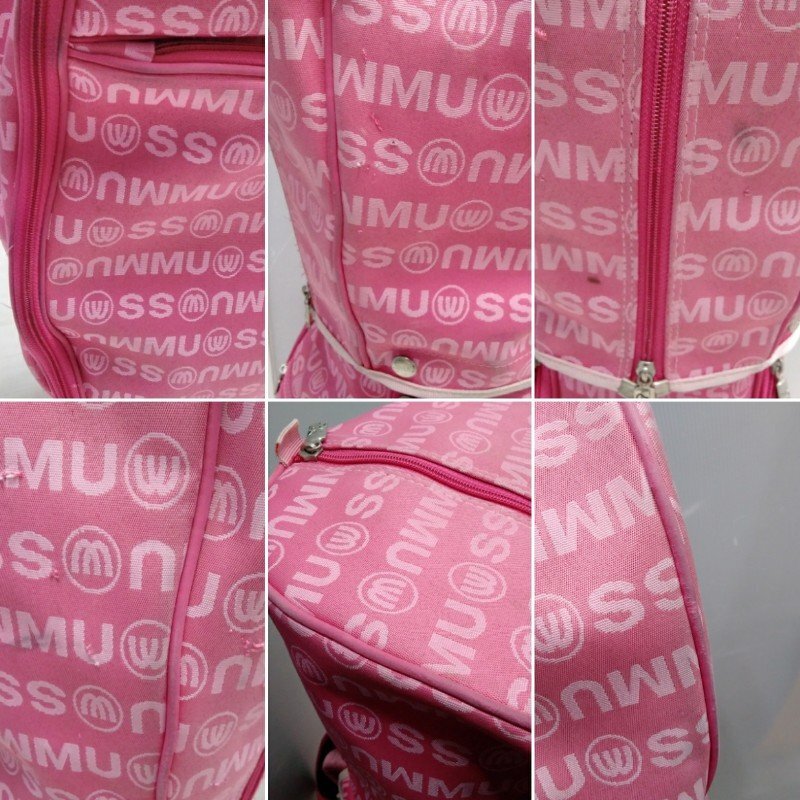 M?U SPORTS MU スポーツ キャディバッグ 0019264 5分割 犬 ピンク系 ゴルフ キャディ バッグ
