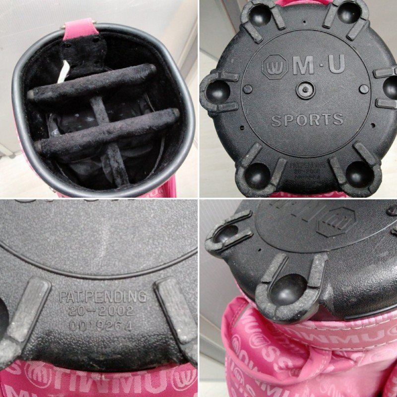 M?U SPORTS MU スポーツ キャディバッグ 0019264 5分割 犬 ピンク系 ゴルフ キャディ バッグ
