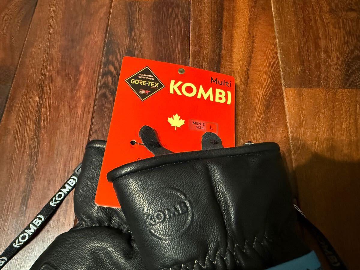 24-25 KOMBI コンビ スノーグローブ 本革 やぎ革 黒×カーキ 24-25 KOMBI コンビ スノーグローブ 本革 やぎ革 黒×カーキ