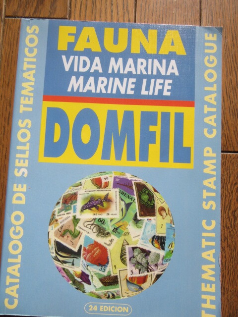 FAUNA VIDA MARINA MARINE LIFE DOMFIL 世界の魚類に関する切手を 解説したスペインの本
