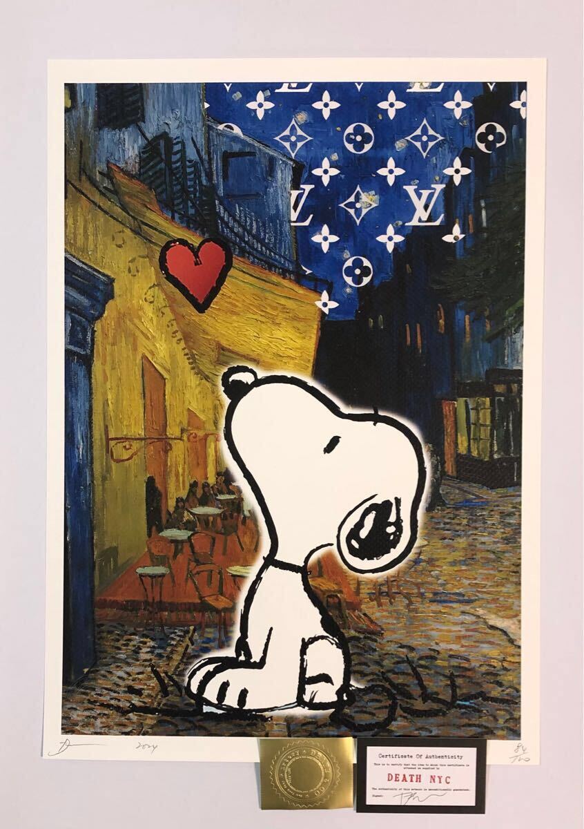 DEATH NYC 現代アート スヌーピー SNOOPY PEANUTS ゴッホ「 夜の DEATH NYC 現代アート スヌーピー SNOOPY PEANUTS ゴッホ「 夜の