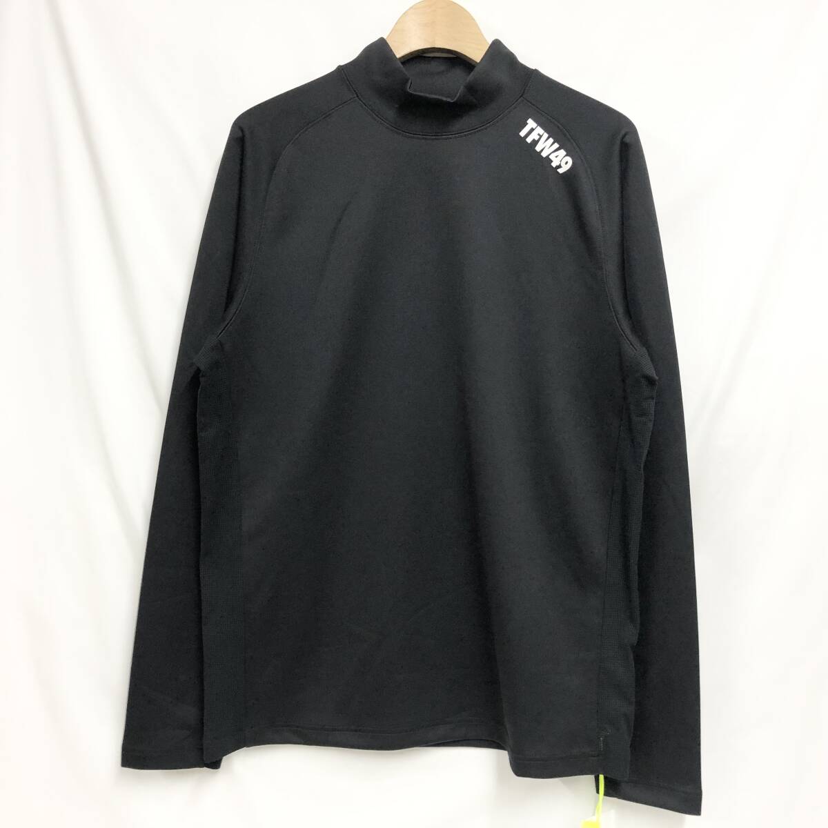 ○★新品未使用　TFW49（ティーエフダブリュー49）　サイドメッシュモックネック長袖Tシャツ　M　ブラック★○