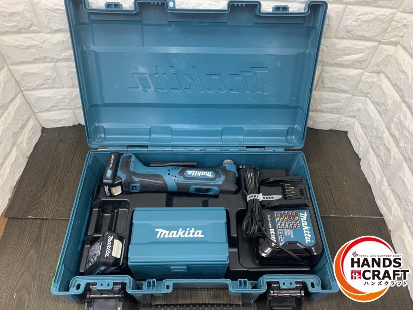 ▽【中古】マキタ 充電式マルチツール 10.8V TM30D 専用ケース バッテリー2個付き