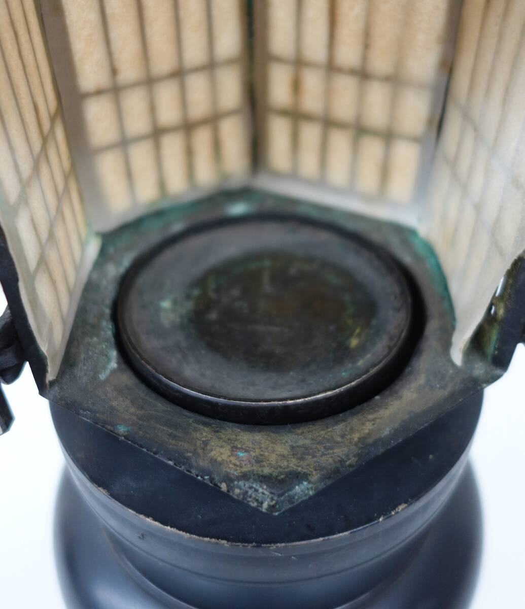 レトロコレクション　 当時物　時代　佛具　仏具　 ＊唐銅　大型置灯籠　 　燭台　銅燈籠 台灯籠 燈篭　 ＊照明 仏教美術　金属工芸 
