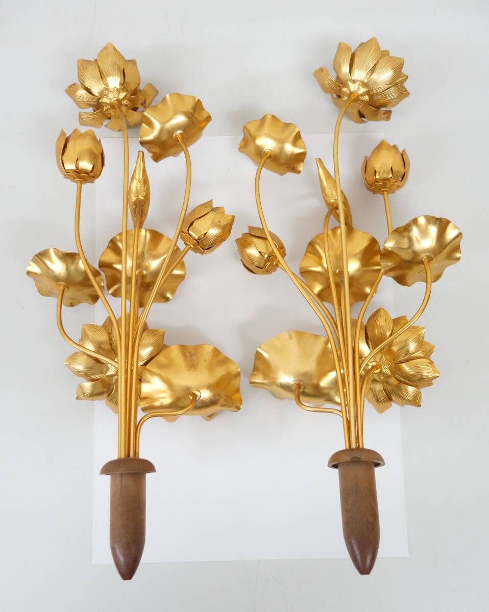 伝統工芸　工芸美術　仏教 ＊仏壇　仏具　高級仏具　 ＊上等　常花　大型常花　 ＊花飾　豪華九本立　アルミ　金色 ＊仏壇　仏具　