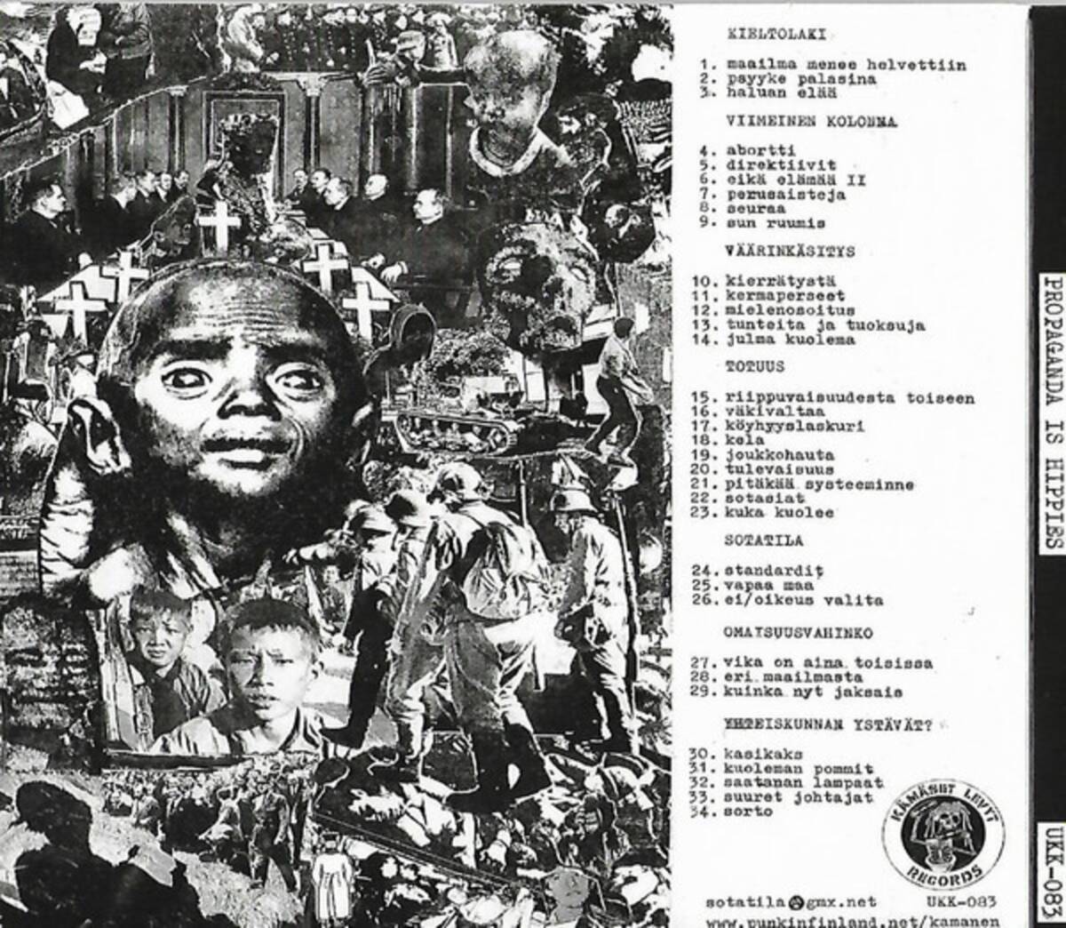 ＊中古CD V.A./PROPAGANDA IS HIPPIES 2007年フィンコアコンピ KIELTOLAKI SOTATILA TOTUUS VIIMEINEN KOLONNA VAARINKASITYS