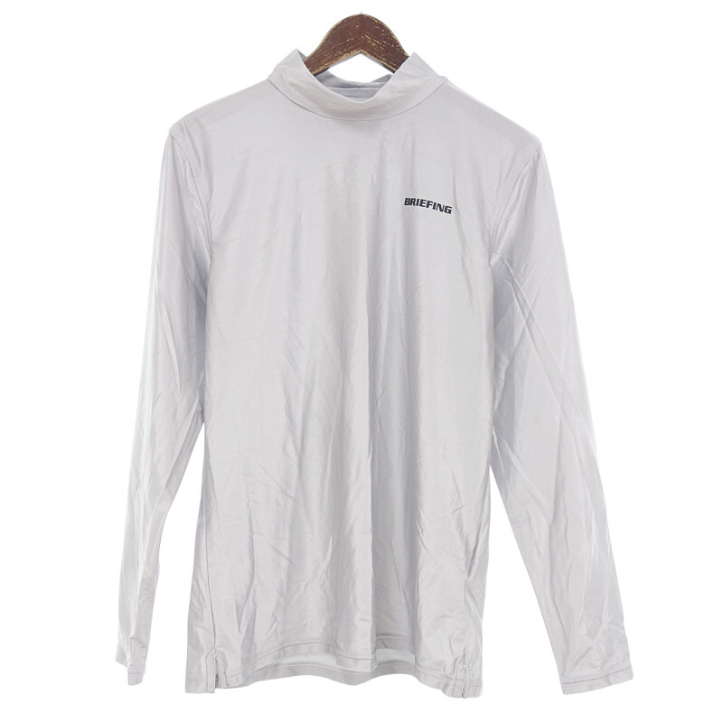 【特別価格】BRIEFING 22SS CARVICO LS HIGH NECK ゴルフ Tシャツ カットソー シルバー サイズ メンズM