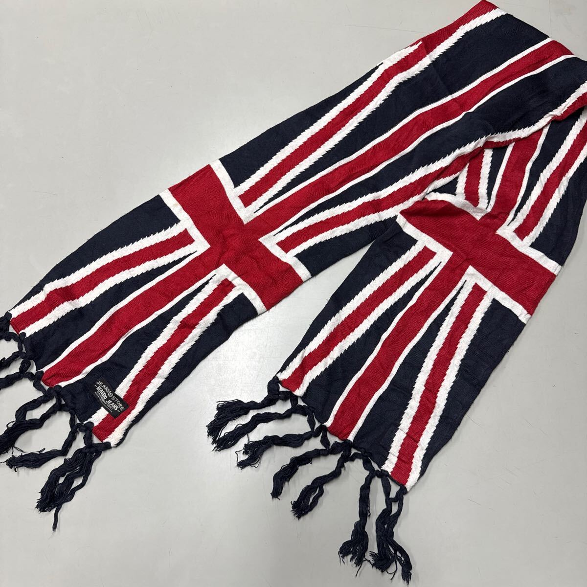JEANS & STORE BIAGGIO JEANS BIAGGIO JEANS & CO 86 マフラー ユニオンジャック イギリス 国旗 総柄_画像1