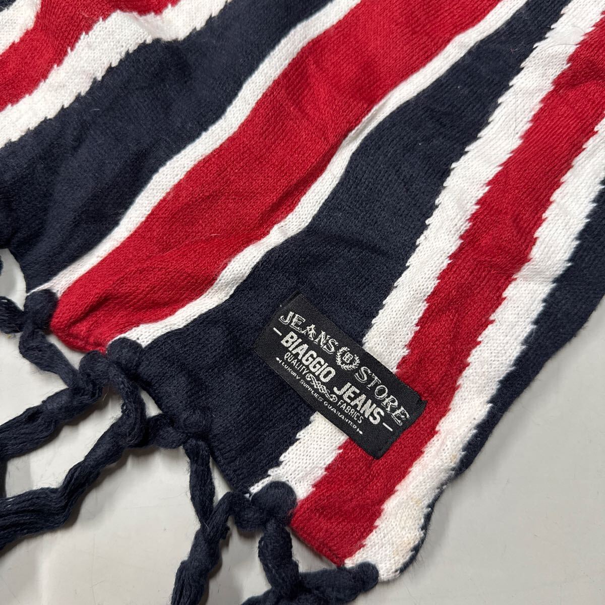 JEANS & STORE BIAGGIO JEANS BIAGGIO JEANS & CO 86 マフラー ユニオンジャック イギリス 国旗 総柄_画像2