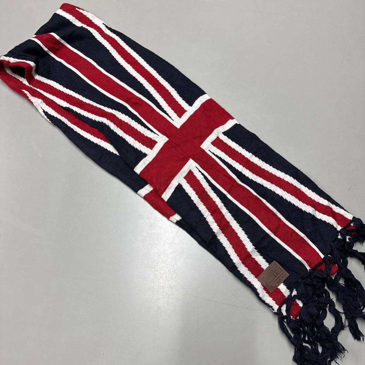 JEANS & STORE BIAGGIO JEANS BIAGGIO JEANS & CO 86 マフラー ユニオンジャック イギリス 国旗 総柄_画像6