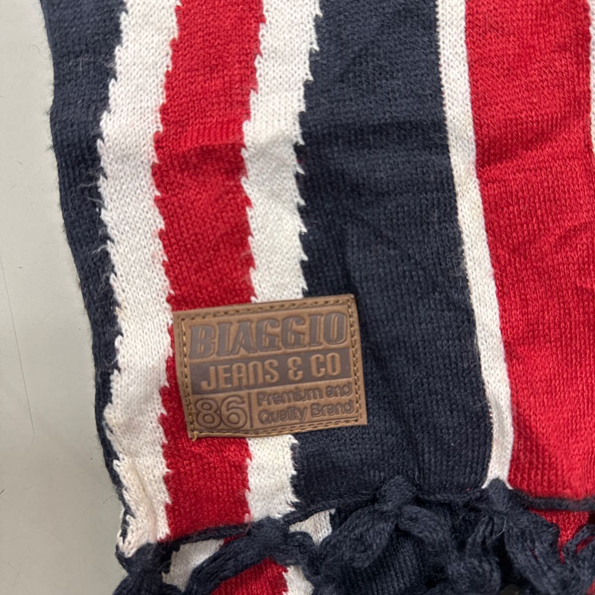 JEANS & STORE BIAGGIO JEANS BIAGGIO JEANS & CO 86 マフラー ユニオンジャック イギリス 国旗 総柄_画像7