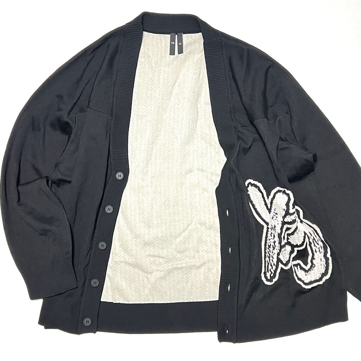 L 未着用 タグ無 Y-3 オーバーサイズ ロゴ ニット カーディガン L 未着用 タグ無 Y-3 オーバーサイズ ロゴ ニット カーディガン