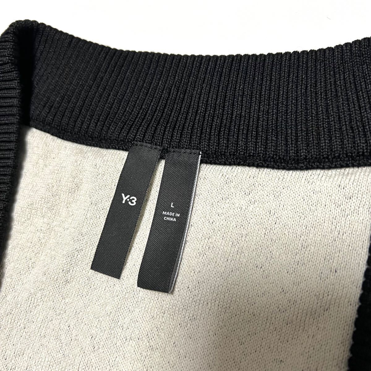 L 未着用 タグ無 Y-3 オーバーサイズ ロゴ ニット カーディガン L 未着用 タグ無 Y-3 オーバーサイズ ロゴ ニット カーディガン