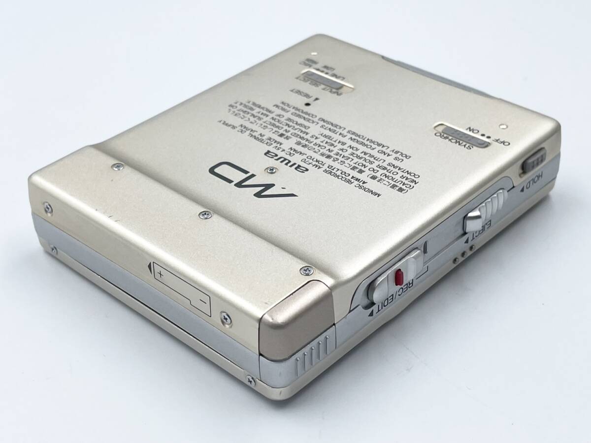 状態良好希少!デジタル録音機能搭載ポータブルMDプレーヤーaiwaAM-F70 Yahoo!オークション - 外観美品 録音再生OK AIWA AM-F70