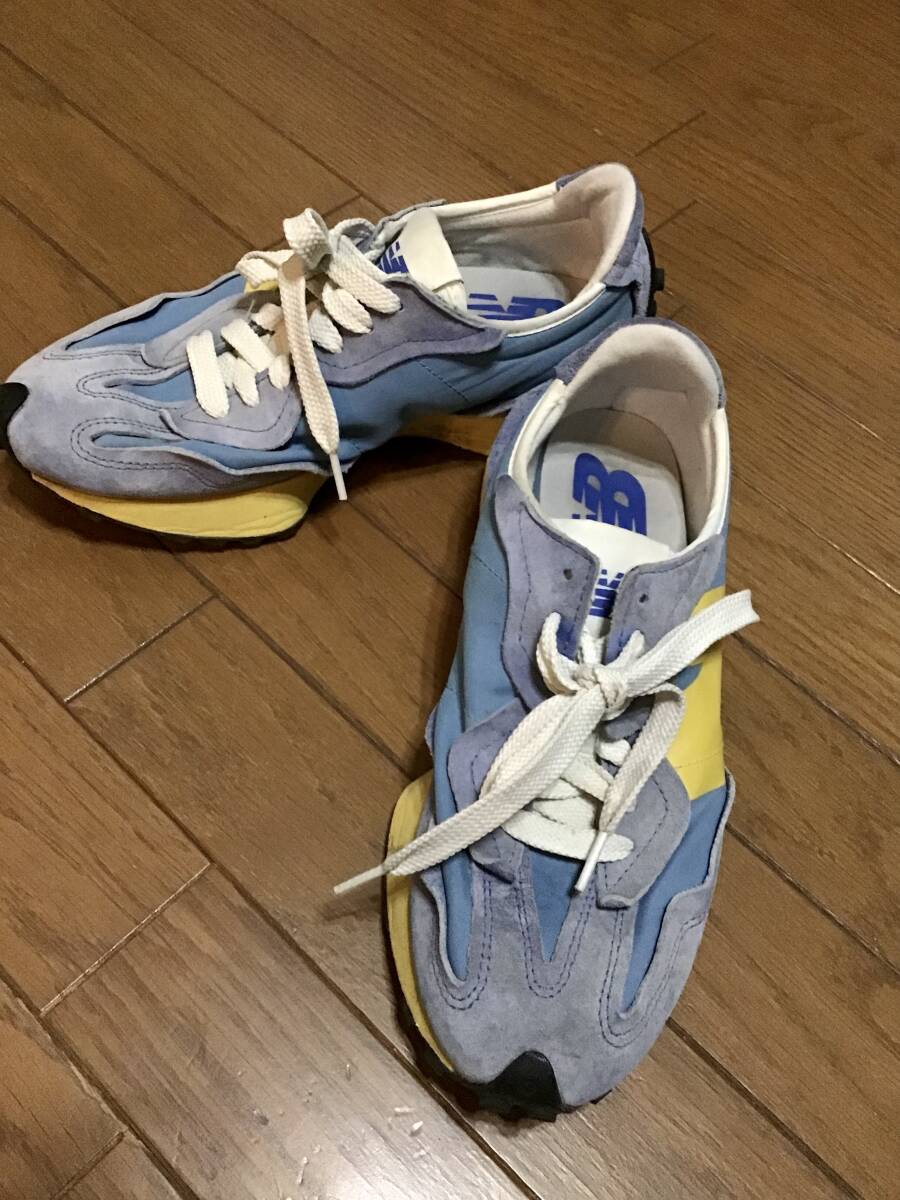 【new balance/ニューバランス】TheIntdlligentChoice★327★スニーカー/25、5cm★ブルー×イエロー★メンズ★USED