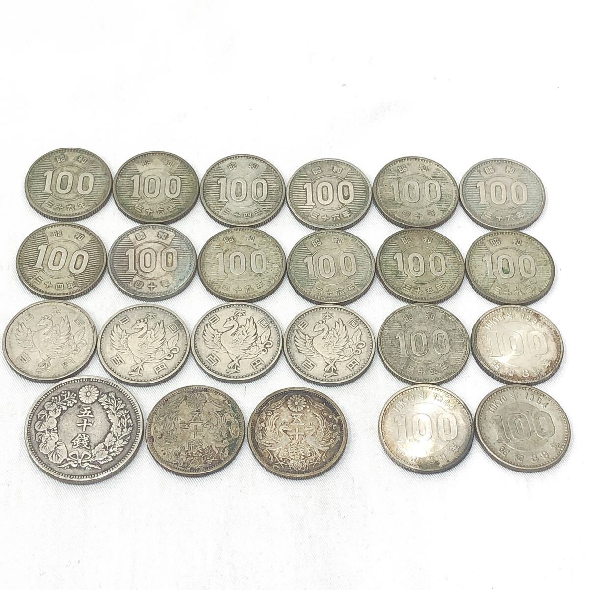 A16375 100円銀貨 107枚 1000円銀貨6枚 稲・鳳凰・オリンピック A16375 100円銀貨 107枚 1000円銀貨6枚 稲・鳳凰・オリンピック