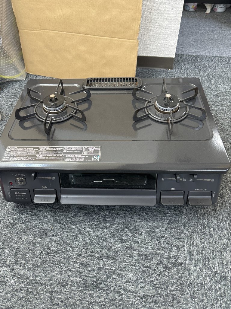 156840◎Paloma パロマ ガステーブル ガスコンロ IC-S87K-L 2018年製 LPガス用 グレー系