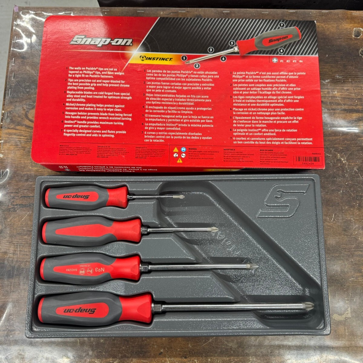 【中古品】スナップオン Snap-on ポジドライブ ハード ドライバー セット SHDZ40R
