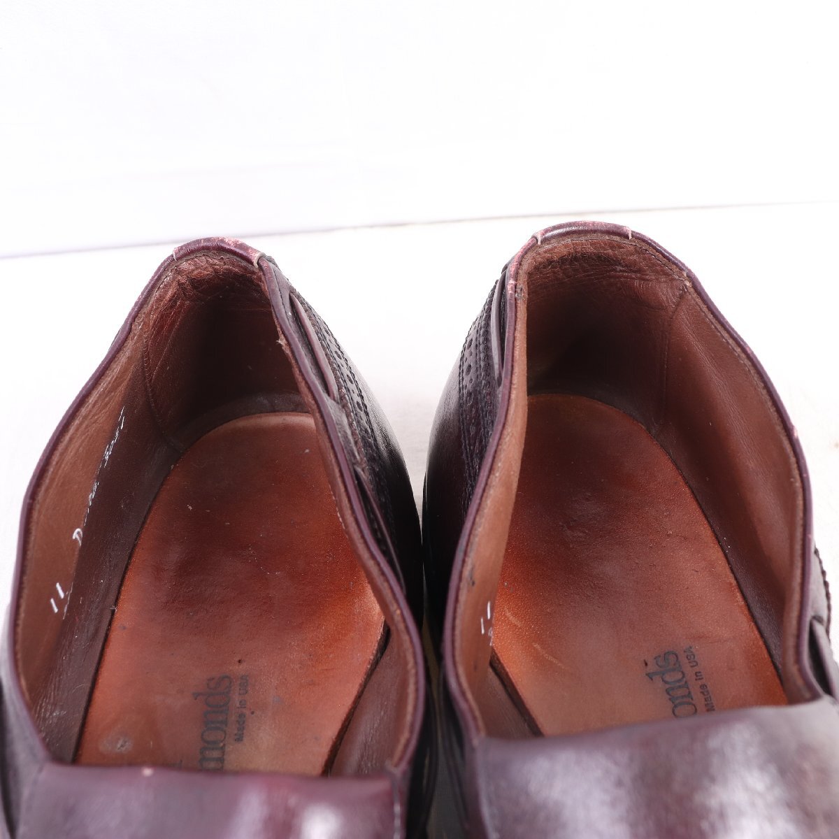 アレンエドモンズ 11 D キルトタッセルローファー Arlington バーガンディ ALLEN EDMONDS USA制 メンズ 革靴 中古 古著 ds4823