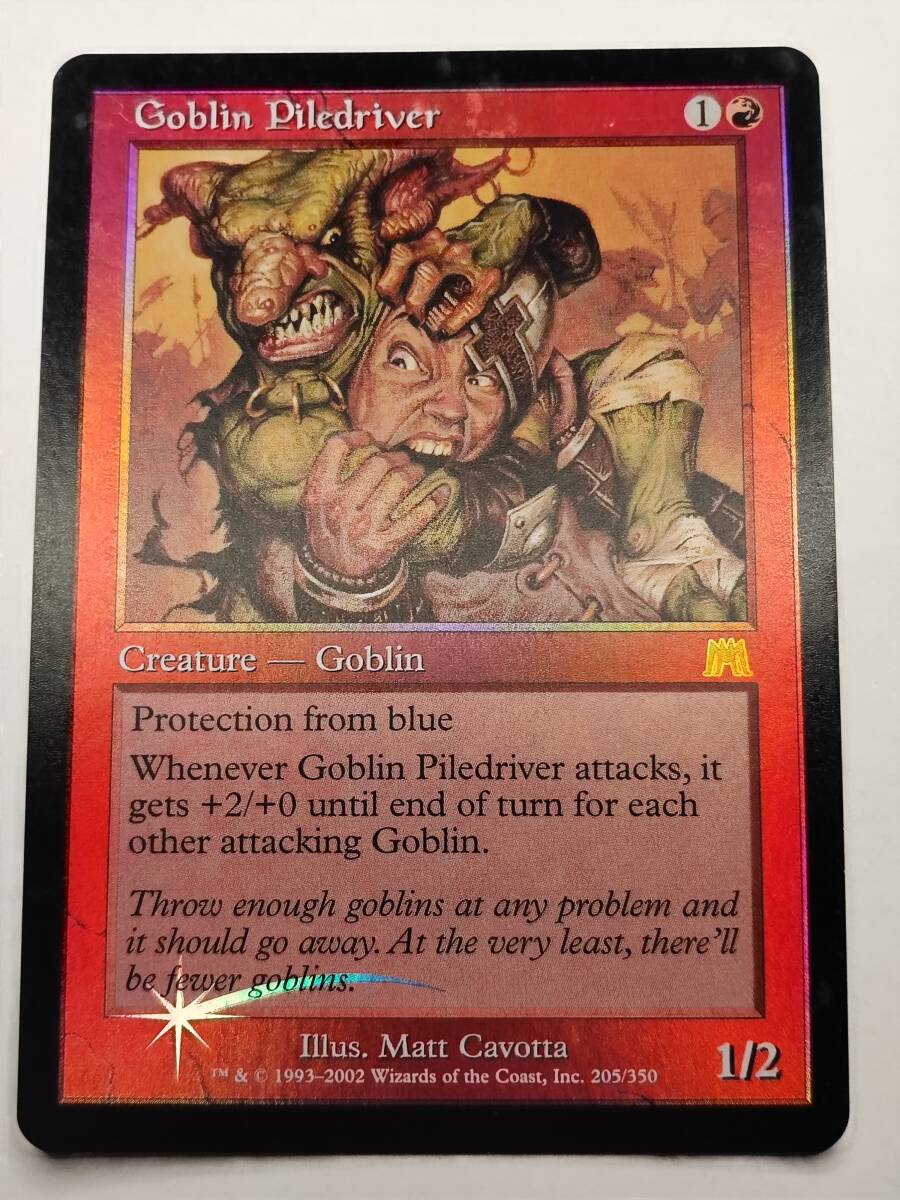 ★FOIL MTG ■赤/英語版/オンスロート[ONS]■ 《ゴブリンの群衆追い/Goblin Piledriver》★FOIL