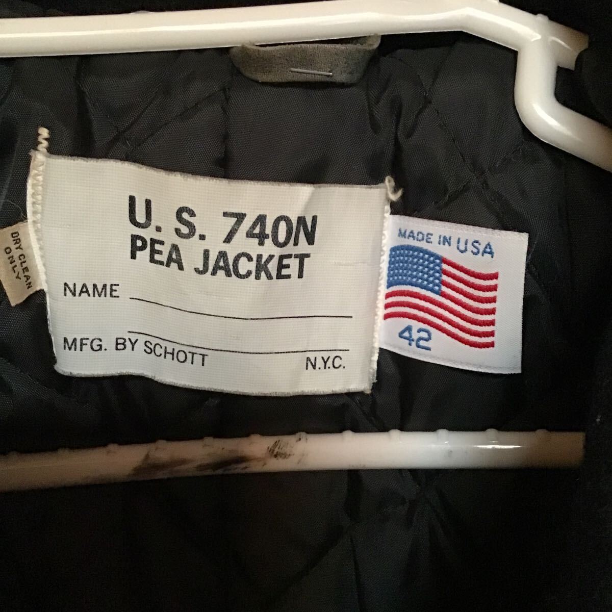 Schott ショット ピーコート42 ウール ブラック 無地 USA製 Schott ショット ピーコート42 ウール ブラック 無地 USA製