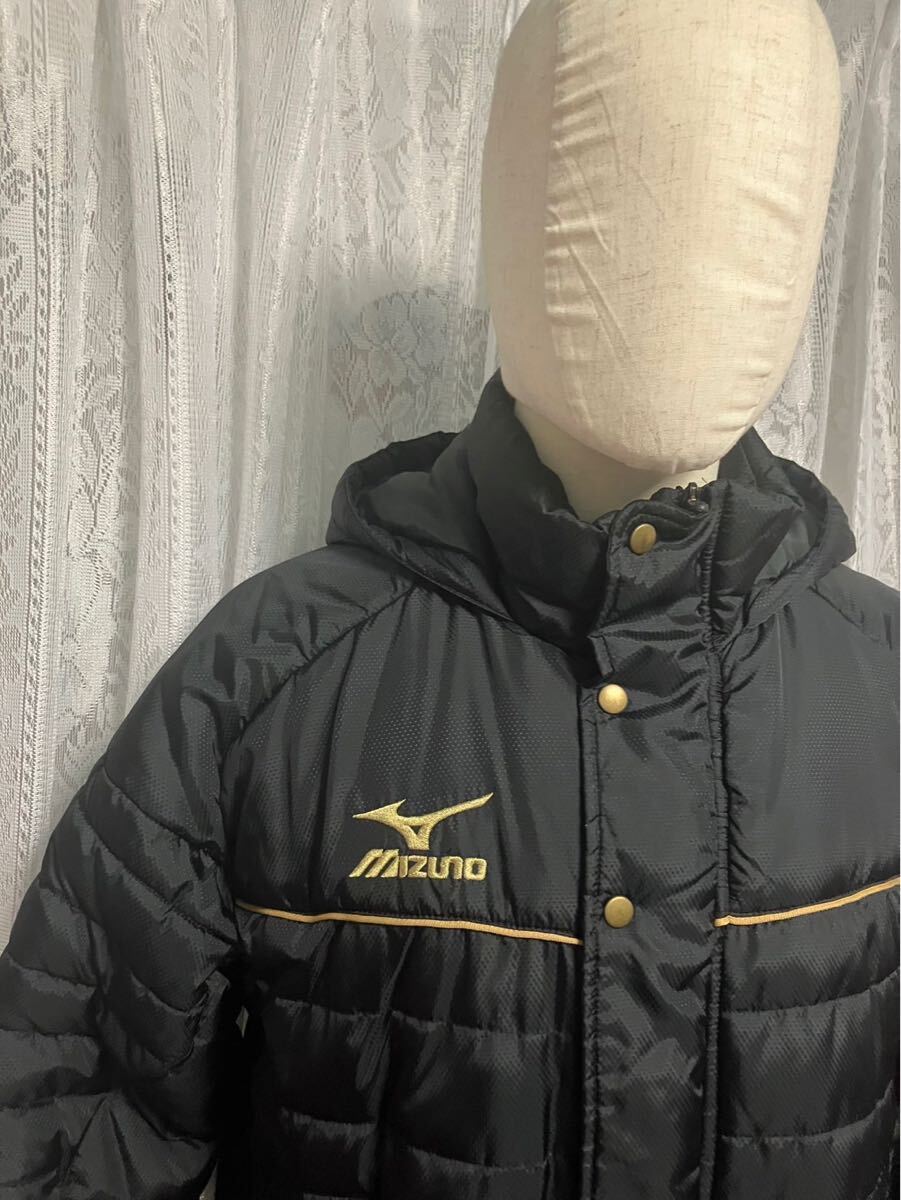 MIZUNO（ミズノ）ベンチコート　中綿　アウター ブラック フード　Lサイズ
