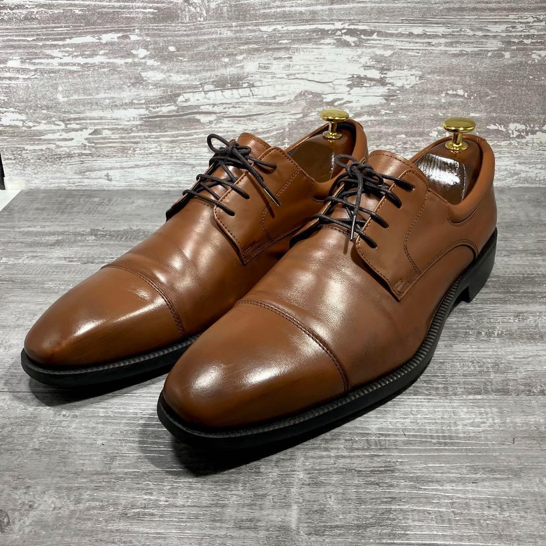 101【即決/即日発送】 HAWKINS PREMIUMホーキンスプレミアム COOL SYSTEMクールシステム 革靴 レザー ビジネスシューズ 茶ブラウン25.5cm