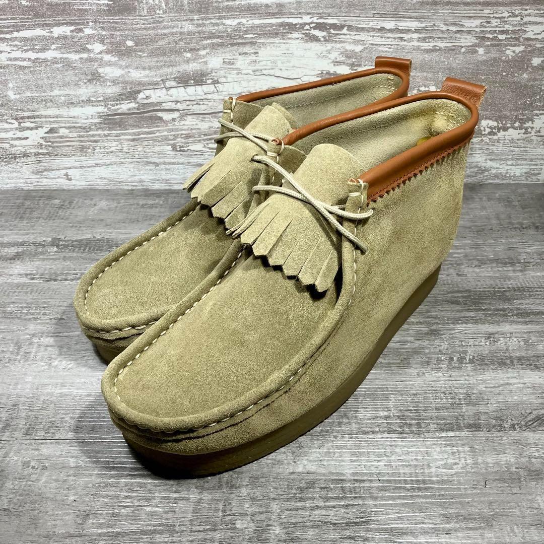 95【即決/即日発送】Stefano Rossi ステファノロッシ モカシン フリンジ チャッカーブーツ スエードブーツ デザートブーツ ベージュ27.5cm